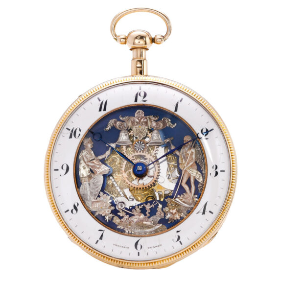 Swiss gold skeletonized watch with Jacquemarts Circa 1820