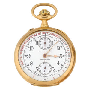 Rare Swiss 18K gold chronograph lever pocket watch Circa 1920