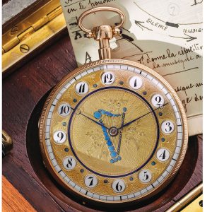 French gold quarter repeating musical cylinder Circa 1810
