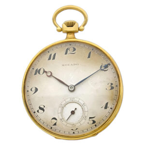 Fine Swiss 18K gold open faced lever pocket watch Circa 1910