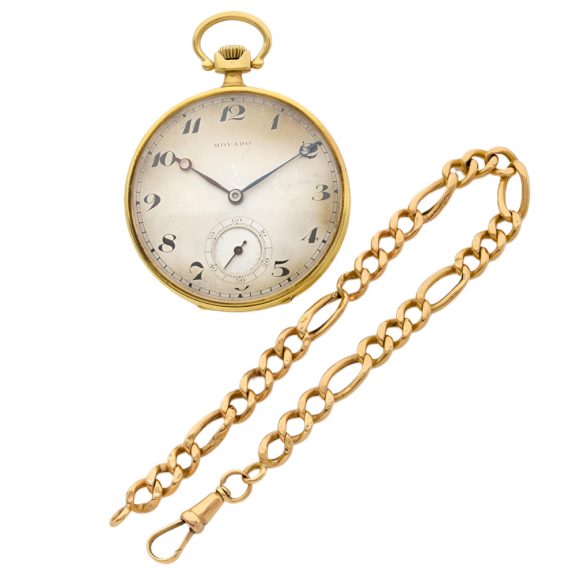 Fine Swiss 18K gold open faced lever pocket watch Circa 1910 Fine Swiss 18K gold open faced lever pocket watch Circa 1910