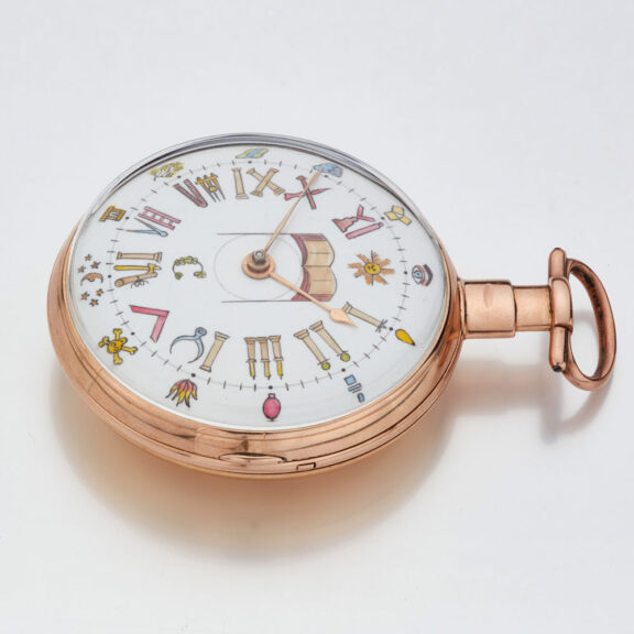 English gold verge watch with Masonic dial Circa 1810 English gold verge watch with Masonic dial Circa 1810