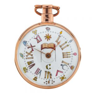 English gold verge watch with Masonic dial Circa 1810