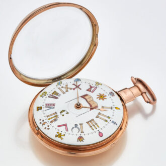 English gold verge watch with Masonic dial Circa 1810