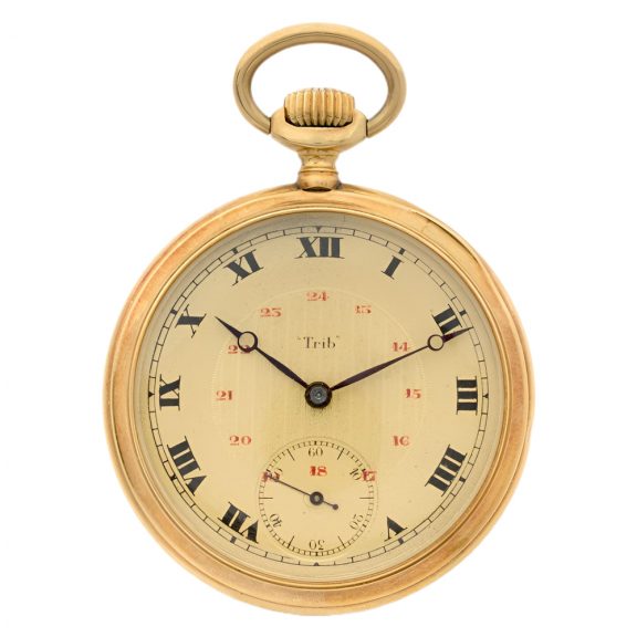 French 18K yellow gold open faced pocket lever watch Circa 1920 French 18K yellow gold open faced pocket lever watch Circa 1920