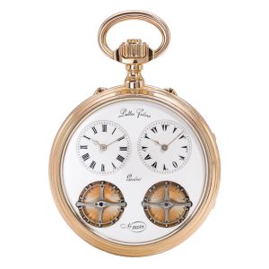 Swiss gold two-train and two-time zone watch Circa 1975