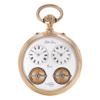 Swiss gold two-train and two-time zone watch Circa 1975