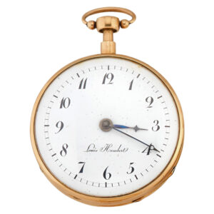 Swiss 18K gold verge watch with striking mechanism Circa 1825
