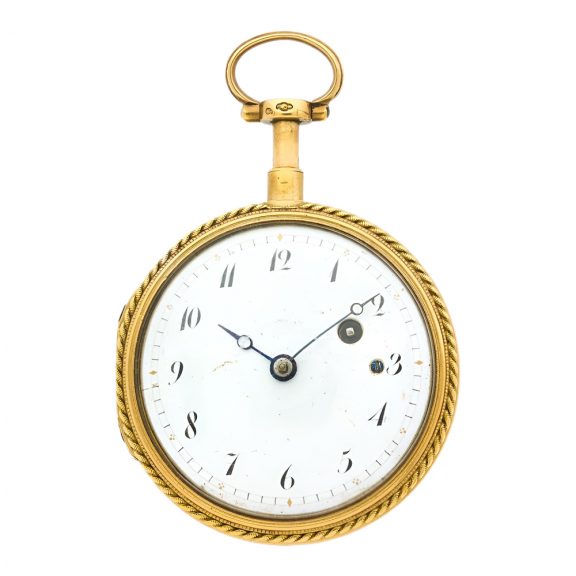 French 18 carat gold and enamel repeating verge watch Circa 1780