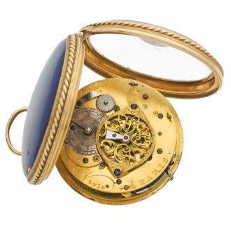 French 18 carat gold and enamel repeating verge watch Circa 1780