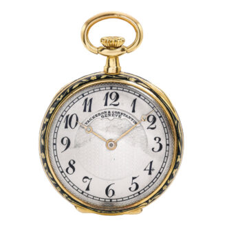 Fine small Swiss yellow gold and enamel watch Circa 1905