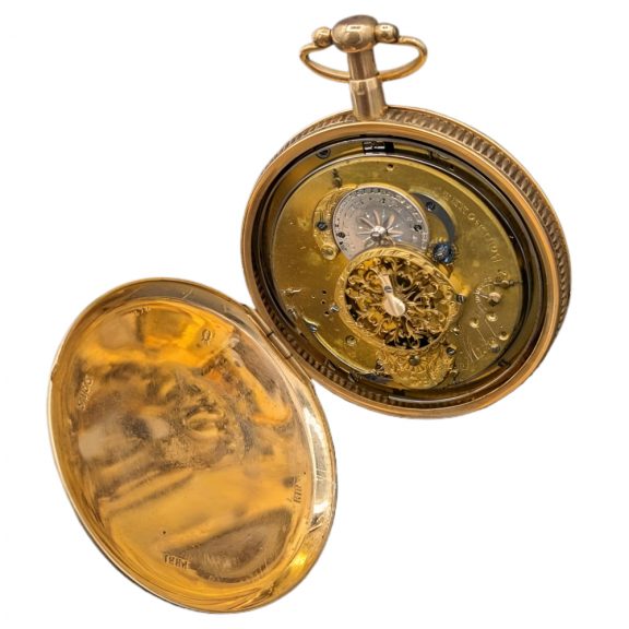 French 18K gold pocket watch with on demand striking Circa 1830 French 18K gold pocket watch with on demand striking Circa 1830