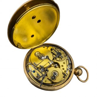 French 18K gold pocket watch with on demand striking Circa 1830