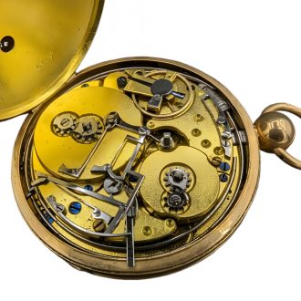French 18K gold pocket watch with on demand striking Circa 1830