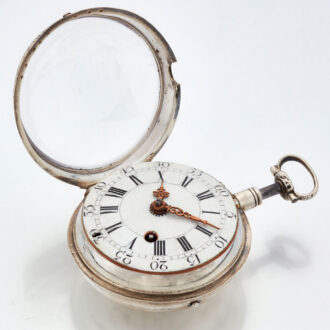 French early silver quarter repeating verge watch Circa 1725