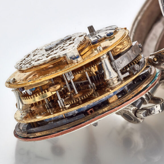 French early silver quarter repeating verge watch Circa 1725 French early silver quarter repeating verge watch Circa 1725