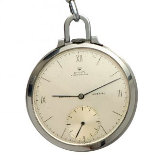 Swiss stainless steel open faced lever pocket watch Circa 1930