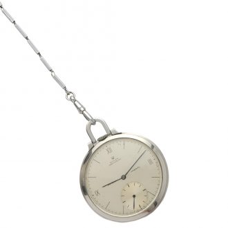 Swiss stainless steel open faced lever pocket watch Circa 1930