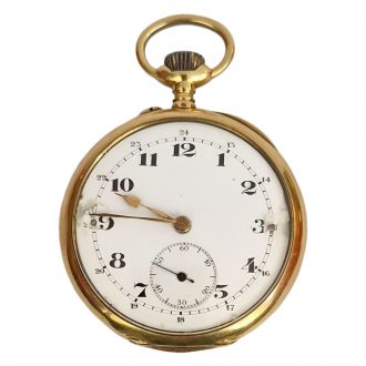 French gold open faced pocket chronometer watch Circa 1907