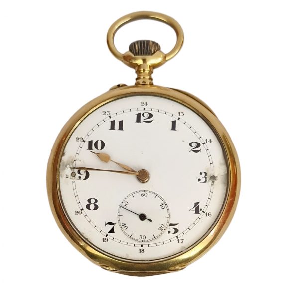 French gold open faced pocket chronometer watch Circa 1907 French gold open faced pocket chronometer watch Circa 1907