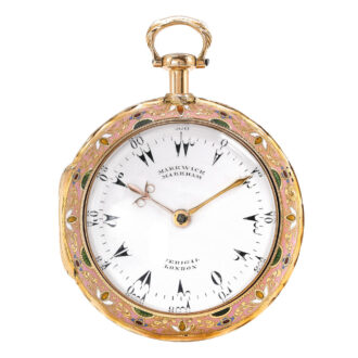 Very fine English pink gold and enamel watch Circa 1780