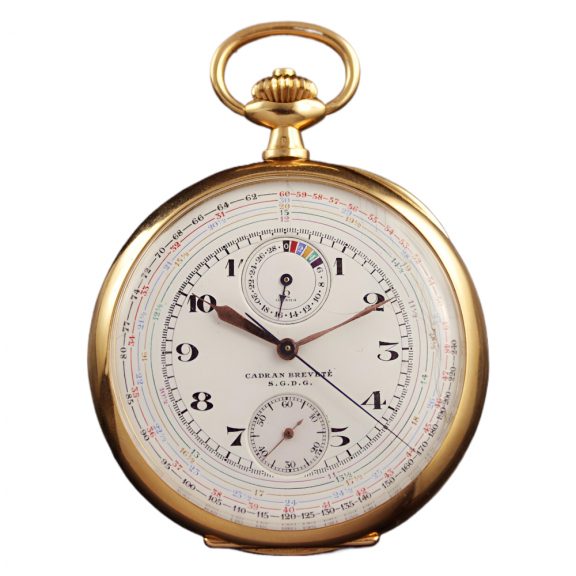 Swiss gold open faced tachymeter chronograph Circa 1910 Swiss gold open faced tachymeter chronograph Circa 1910