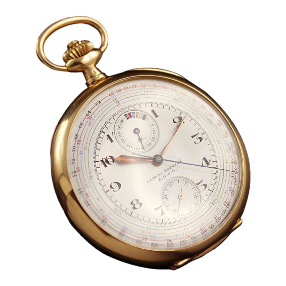 Swiss gold open faced tachymeter chronograph Circa 1910 Swiss gold open faced tachymeter chronograph Circa 1910