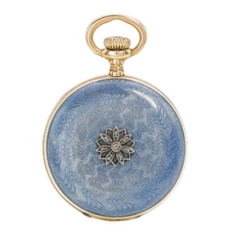 Fine Swiss yellow gold enamel and diamond watch Circa 1904