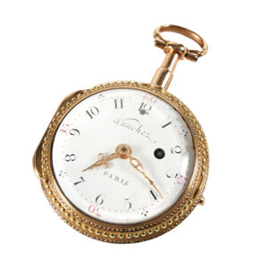 Small French 18K gold open faced verge pocket watch Circa 1790