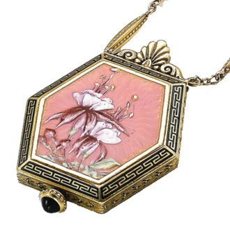 Fine Swiss hexagonal gold and enamel watch Circa 1925