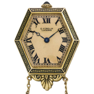 Fine Swiss hexagonal gold and enamel watch Circa 1925