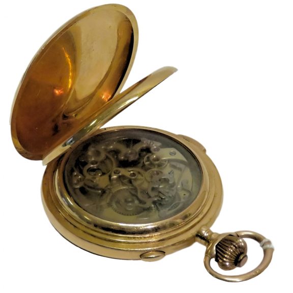 Swiss 18K gold minute repeating chronograph watch Circa 1900 Swiss 18K gold minute repeating chronograph watch Circa 1900