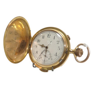 Swiss 18K gold minute repeating chronograph watch Circa 1900