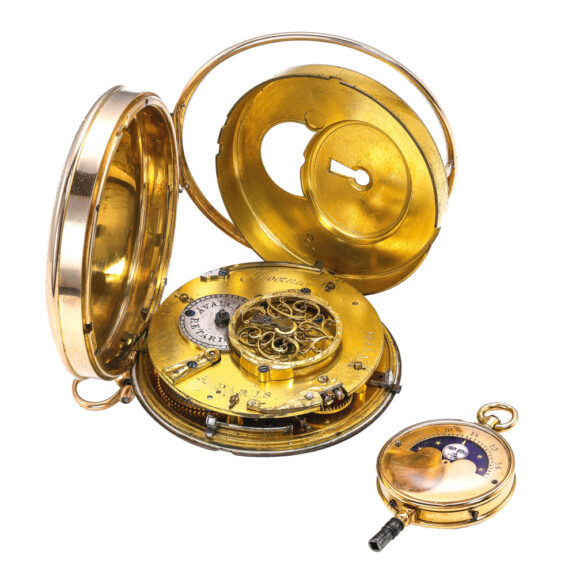 French watch, key with calendar and moon-phases Circa 1800 French watch, key with calendar and moon-phases Circa 1800