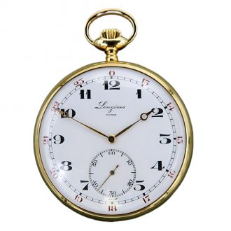 Fine Swiss 18K yellow gold keyless pocket watch Circa 1920