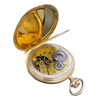 Fine Swiss 18K yellow gold keyless pocket watch Circa 1920