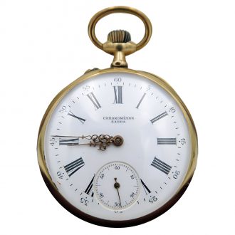 French 18K yellow gold pocket chronometer watch Circa 1920 French 18K yellow gold pocket chronometer watch Circa 1920