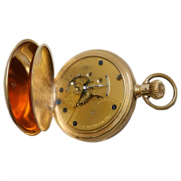 Fine American 18K gold hunting cased lever watch Circa 1890 Fine American 18K gold hunting cased lever watch Circa 1890