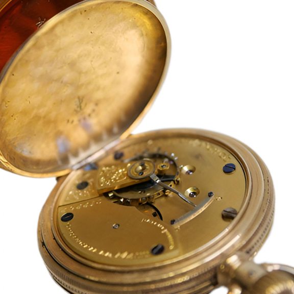 Fine American 18K gold hunting cased lever watch Circa 1890 Fine American 18K gold hunting cased lever watch Circa 1890