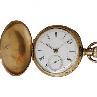 Fine American 18K gold hunting cased lever watch Circa 1890