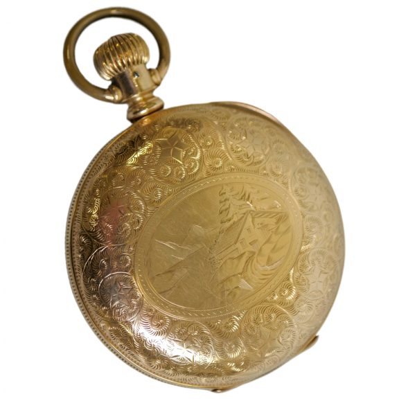 Fine American 18K gold hunting cased lever watch Circa 1890 Fine American 18K gold hunting cased lever watch Circa 1890