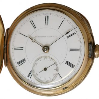 Fine American 18K gold hunting cased lever watch Circa 1890
