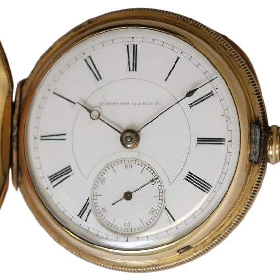 Fine American 18K gold hunting cased lever watch Circa 1890 Fine American 18K gold hunting cased lever watch Circa 1890