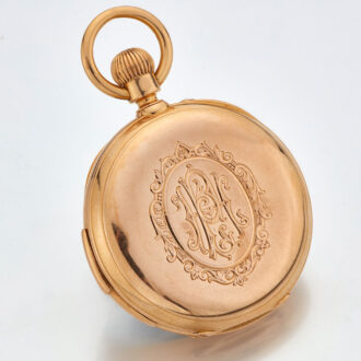 Swiss gold repeating watch with power reserve Circa 1880