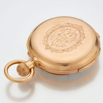 Swiss gold repeating watch with power reserve Circa 1880