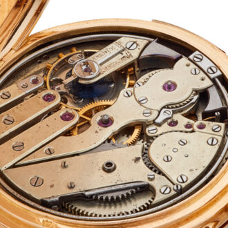 Swiss gold repeating watch with power reserve Circa 1880
