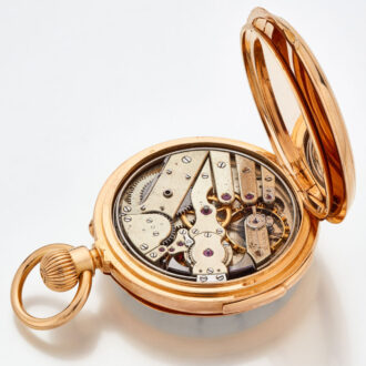 Swiss gold repeating watch with power reserve Circa 1880