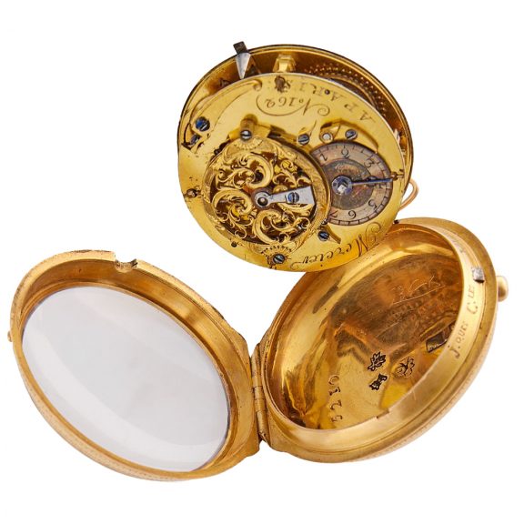 French 18K gold chased and engraved pocket watch Circa 1775 French 18K gold chased and engraved pocket watch Circa 1775
