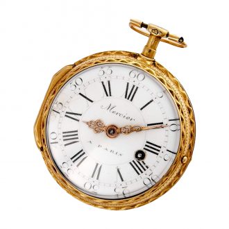 French 18K gold chased and engraved pocket watch Circa 1775