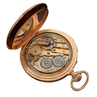 Swiss 18K gold quarter repeating lever pocket watch Circa 1893